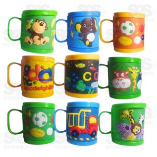 Caneca Infantil Emborrachada Alto Relevo 350 ml CN3