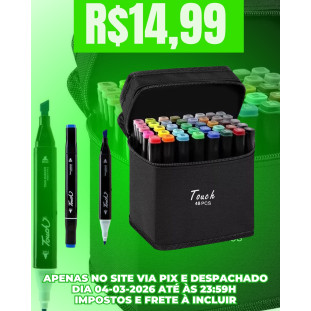 Kit 48 Canetas Marcador Ponta Dupla Cores Sortidas