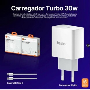 Carregador Com Cabo Type C 30W Basike  BA-CAR111