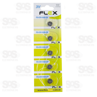 Bateria Botão 3V CR1025 Com 5 Unidades Flex