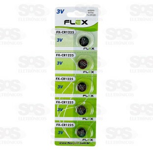 Bateria Botão CR1225 3V 5 Unidades Flex FX-CR1225