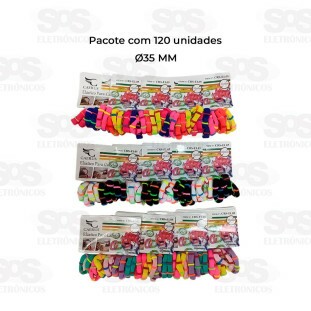 Kit Elástico De Cabelo 35MM Com 120 Unidades Caerus CRS-EL05
