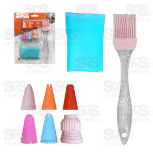 Kit Confeiteiro Silicone 8 Peças Caerus CRS-2263