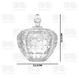 Bomboniere Pote de Vidro Com Tampa 12,5x11,5CM DM604