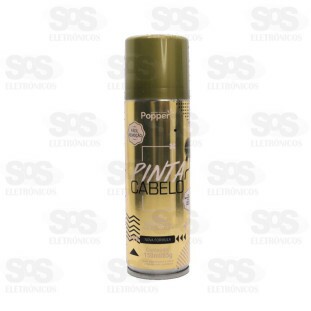 Pinta Cabelo Spray Dourado 150ml Fluorescente Popper