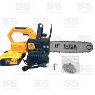 Motosserra Elétrica 12 Polegadas 3000W 2 Baterias Bivolt Trava de Proteção B-Tek DZ21