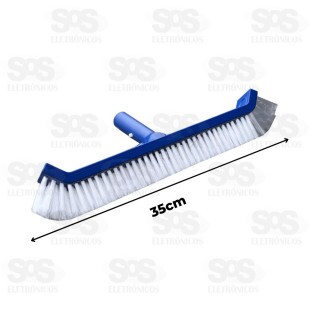 Escova Curva Cerdas Nylon sem Cabo Para Piscina