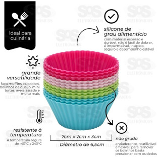 Forma De Silicone para Cupcakes 12 Unidades  B-Max F956