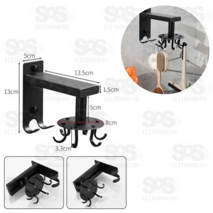 Gancho Organizador Giratório Preto Tomate AK-002