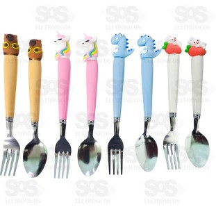 Kit Garfo e Colher Infantil Caerus CRS-2409