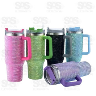 Copo Térmico Com Brilho 450ml Cores Variadas