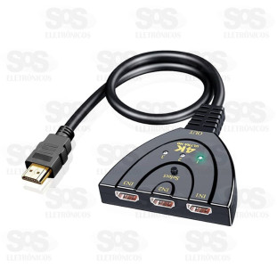 Splitter HDMI 4K com 3 Portas Tomate MTV-706