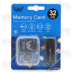 Cartão De Memória 32GB Com Adaptador SD E Leitor de Cartão Altomex AL-MO-32