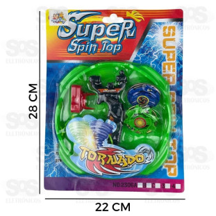 Kit Beyblade Com Arena 2 em 1 Super Tornado Toy King TK-2144
