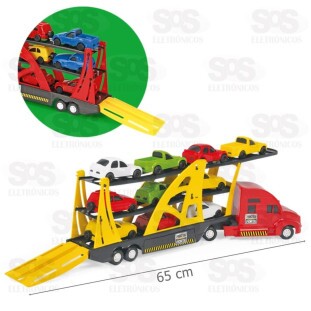 Cegonha Frota Forte Com 10 Carrinhos Xplast 2066