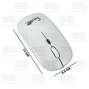 Mouse Sem Fio Recarregável Bluetooth e Antena Eletromex EL-2103