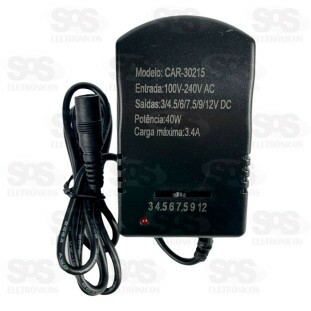 Fonte Regulada Até 12V Com 7 Plugs 40W Inova CAR-30215