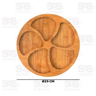 Tábua Para Petiscos 5 Divisórias MDF Top Útil TOP1430