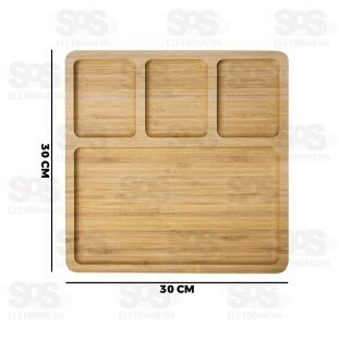 Tábua Para Petiscos 4 Divisórias MDF Top Útil TOP1433