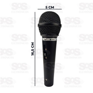 Microfone Profissional Com Fio 3 Metros Altomex M-303