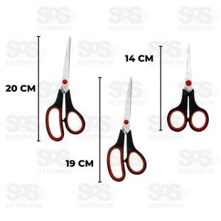 Conjunto de 3 Tesouras Multiuso Aço Inox B-max BM352