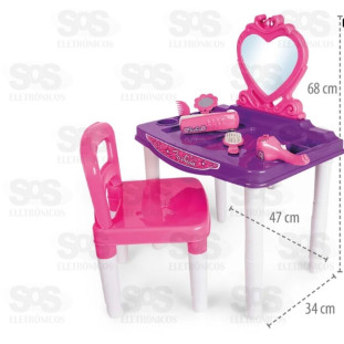 Penteadeira Fashion Com Acessórios e Cadeira Poliplac 7263