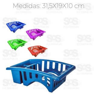 Escorredor De Plástico 5 Pratos e Talheres Cores Variadas 285