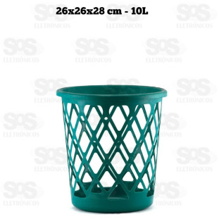 Cesto Plástico Telado 10 Litros Cores Variadas 111/118