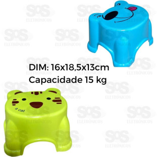 Banqueta Infantil De Plástico Bichinhos Caerus CRS-2278