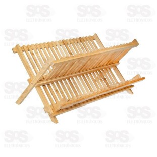 Escorredor de Pratos Dobrável Bambu 46x33CM Caerus CRS-2291