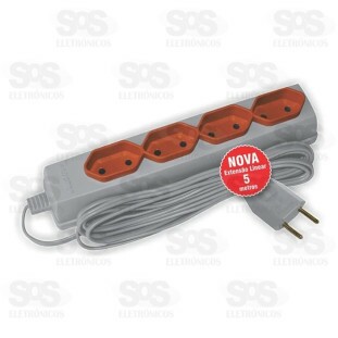 Extensão 4 Tomadas 2 Pinos 5 Metros Luster 2175