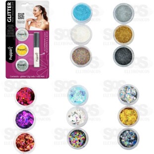 Glitter Para Maquiagem Com Fixador Popper