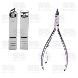 Kit Manicure Cortador De Unha 3 Peças 356-330-2
