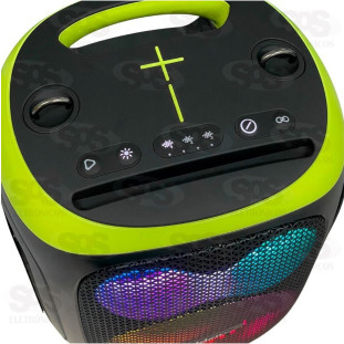 Caixa De Som Potente Com 2 Microfones e Tripé Power Box 2 GP-130