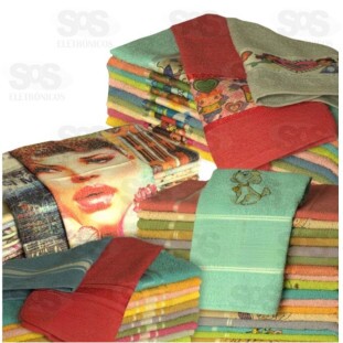 Toalha De Lavabo 26 X 45Cm Cores E Estampas Variadas Palma Luzani