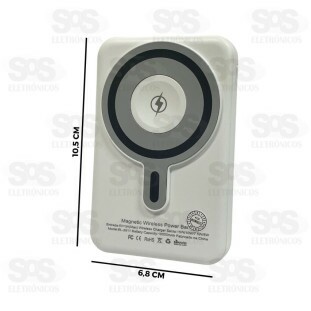 Carga Extra 10.000mAh Magnético Eletromex EL-2911