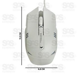 Mouse Gamer 1200DPI Com LED Eletromex EL-2205