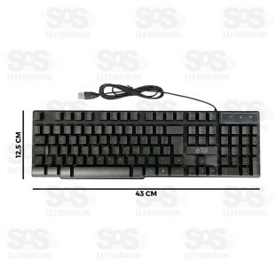 Teclado Led Rgb Com Fio Usb Aitek Ate-G107