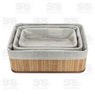 Jogo 3 Cestos De Bambu Multiuso Onyx 5937