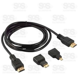 Cabo Hdmi 3 Em 1 Com Adaptador Mini E Micro 1.5 Metros It-Blue Le-6623