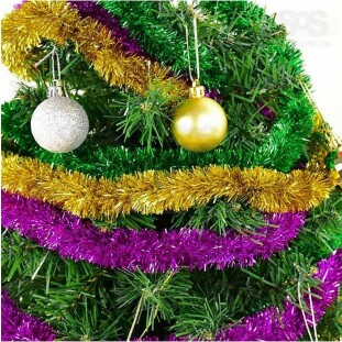 Festão Metalizado De Natal Nevado 2 Metros Colorido Fst031