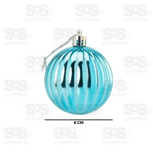 Kit 8 Bolas De Natal 6Cm Azul Bol1552A