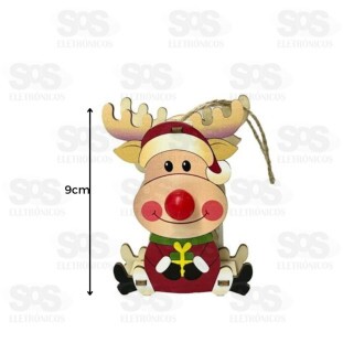 Enfeite em MDF Personagem Natalino Nariz Com LED SP2676