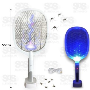 Raquete Elétrica Mata Inseto Com Base Luatek Lk-Dwp02