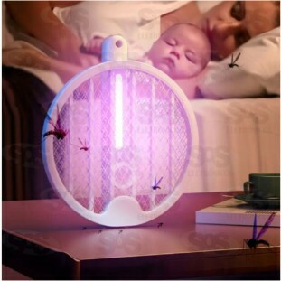 Raquete Elétrica Dobrável Led Mata Insetos Recarregável Luatek Lk-Dwp03