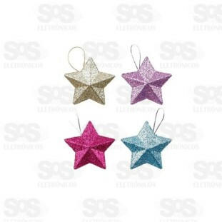 Enfeite  Estrelas Com Brilho Cores Variadas Bc98
