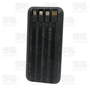 Carga Extra 10.000mAh 4 Interfaces Eletromex EL-2953