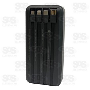 Carga Extra 20.000mAh 4 Interfaces Eletromex EL-2957