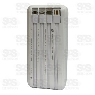 Carga Extra 20.000mAh 4 Interfaces Eletromex EL-2959