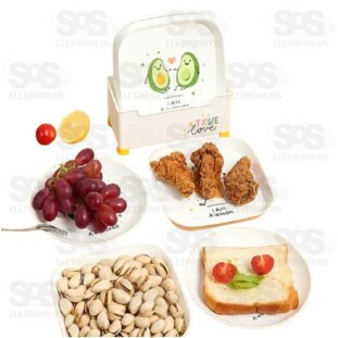 Kit 8 Pratos Infantil Plástico Com Suporte B-Max BM-F1368